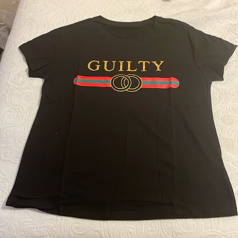 Black 100% cotton T-shirt “Guilty”